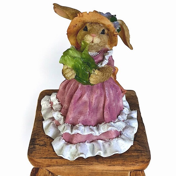K’s Collection Vintage Bunny Figurine Spring Easter Collectible Decor Pink 5.6” - Picture 1 of 16
